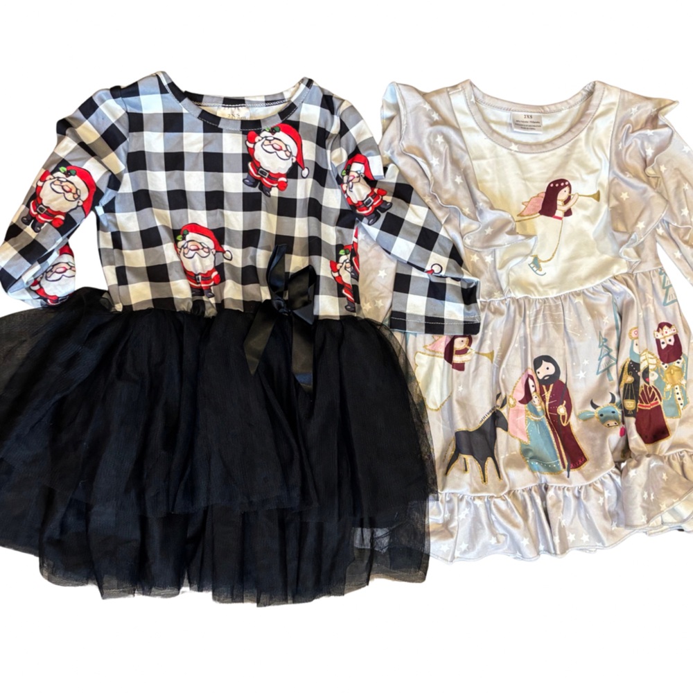 Festive Santa and Princess Kids Costume Set